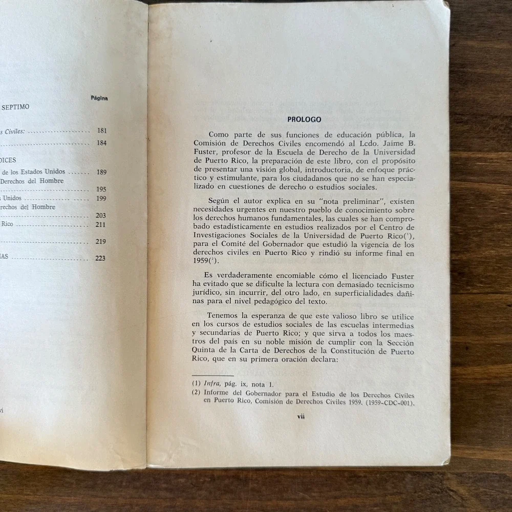Los Derechos Civiles Reconocidos en el Sistema de Vida Puertorriqueño 1973 Book